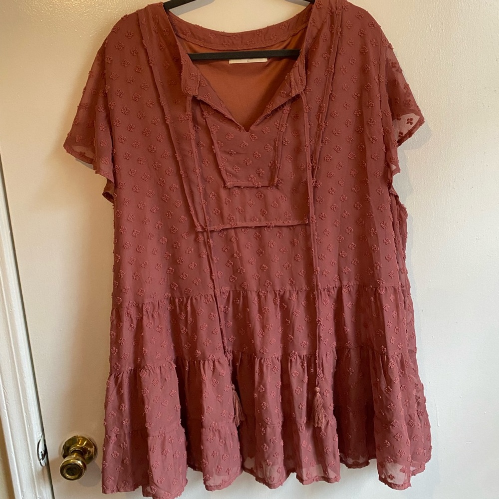 Plus Size Dusty Rose Tunic Shirt